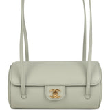 Chanel Preppy Coco Bowling Bag Light Green Shiny Caviar Brushed Gold Hardware