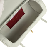 Chanel Preppy Coco Bowling Bag Light Green Shiny Caviar Brushed Gold Hardware