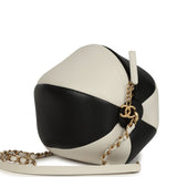 Chanel Coco Beach Ball Bag Black and White Calfskin Antique Gold Hardware