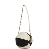Chanel Coco Beach Ball Bag Black and White Calfskin Antique Gold Hardware