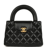 Pre-owned Chanel Small Kelly Shopper Black Shiny Aged Calfskin Brushed Gold Hardware