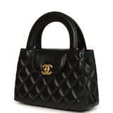 Pre-owned Chanel Small Kelly Shopper Black Shiny Aged Calfskin Brushed Gold Hardware