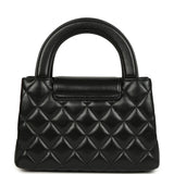 Pre-owned Chanel Small Kelly Shopper Black Shiny Aged Calfskin Brushed Gold Hardware