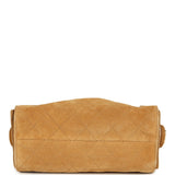 Chanel Mini 25 Hobo Bag Tan Suede Antique Gold Hardware