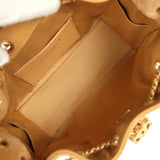 Chanel Mini 25 Hobo Bag Tan Suede Antique Gold Hardware