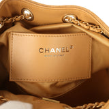 Chanel Mini 25 Hobo Bag Tan Suede Antique Gold Hardware