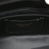 Chanel Large Flap Bag Beige Raffia and Black Lambskin Light Gold Hardware