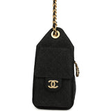 Chanel Mini 25 Hobo Bag Black Washed Denim Antique Gold Hardware