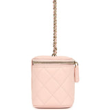 Chanel Small Classic Vanity Case Light Pink Shiny Caviar Light Gold Hardware