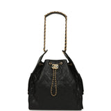Chanel Medium 25 Hobo Bag Black Caviar Antique Gold Hardware