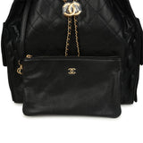 Chanel Medium 25 Hobo Bag Black Caviar Antique Gold Hardware
