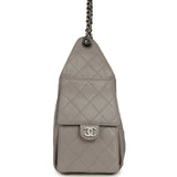 Chanel Small 25 Hobo Bag Dark Grey Caviar Antique Ruthenium Hardware