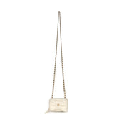 Chanel VIP Wallet on Chain WOC Bow White Tweed Gold Hardware