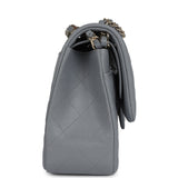 Chanel Jumbo Classic Double Flap Bag Light Grey Shiny Caviar Light Gold Hardware