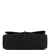 Pre-owned Chanel Jumbo Classic Double Flap Bag Black Caviar Gold Hardware