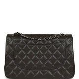 Chanel Jumbo Classic Double Flap Bag Dark Grey Caviar Silver Hardware