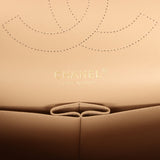 Pre-owned Chanel Jumbo Classic Double Flap Bag Light Beige Caviar Light Gold Hardware
