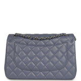 Chanel Jumbo Classic Double Flap Bag Purple Lambskin Silver Hardware