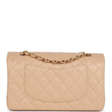 Chanel Medium Classic Double Flap Bag Beige Caviar Gold Hardware
