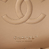 Chanel Medium Classic Double Flap Bag Beige Caviar Gold Hardware