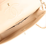 Chanel Medium Classic Double Flap Bag Beige Caviar Gold Hardware