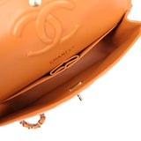 Chanel Medium Classic Double Flap Bag Caramel Shiny Caviar Light Gold Hardware