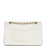 Vintage Chanel Medium Classic Double Flap White Caviar Gold Hardware
