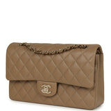 Chanel Medium Classic Double Flap Bag Light Brown Caviar Light Gold Hardware