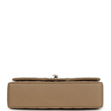 Chanel Medium Classic Double Flap Bag Light Brown Caviar Light Gold Hardware