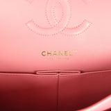 Pre-owned Chanel Medium Classic Double Flap Bag Pink Iridescent Ombre Goatskin Light Gold Hardware