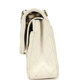 Chanel Medium Classic Double Flap White Caviar Light Gold Hardware