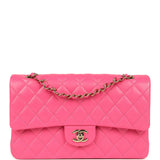 Chanel Medium Classic Double Flap Pink Caviar Light Gold Hardware