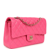 Chanel Medium Classic Double Flap Pink Caviar Light Gold Hardware