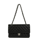 Chanel Medium Classic Double Flap Black Caviar Silver Hardware