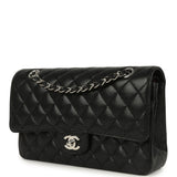 Chanel Medium Classic Double Flap Black Caviar Silver Hardware