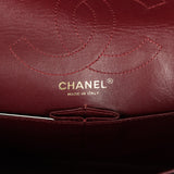 Pre-owned Chanel Medium Reissue 225 2.55 Double Flap Bag Black Aged Calfskin Antique Gold Hardware