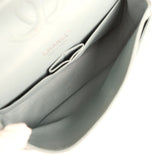 Pre-owned Chanel Medium Classic Double Flap Bag Blue Shiny Caviar Silver Hardware