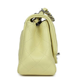 Chanel Mini Square Flap Bag Lime Lambskin Silver Hardware