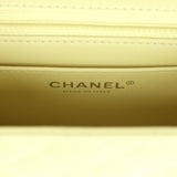 Chanel Mini Square Flap Bag Lime Lambskin Silver Hardware