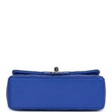 Chanel Mini Rectangular Flap Bag Blue Lambskin Silver Hardware