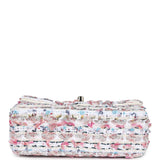 Chanel Mini Rectangular Flap Bag White Multicolored Tweed Light Gold Hardware