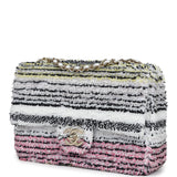 Chanel Mini Rectangular Flap White Multicolor Sequin Light Gold Hardware