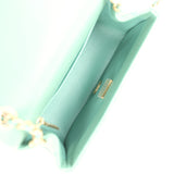 Chanel Mini Square Pearl Crush Flap Bag Green Lambskin Antique Gold Hardware