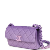 Chanel Mini Rectangular Flap Bag Ombre Purple Caviar Lacquered Metal Hardware