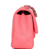 Chanel Mini Rectangular Flap Bag Pink Lambskin Silver Hardware