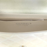 Chanel Mini Classic Rectangular Flap Bag Grey and Green Ombre Iridescent Goatskin Silver Hardware