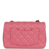 Chanel Mini Classic Rectangular Flap Bag Pink and Yellow Lambskin Iridescent Hardware