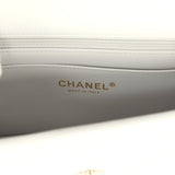 Chanel Mini Rectangular Flap Bag with Top Handle Light Grey Lambskin Light Gold Hardware