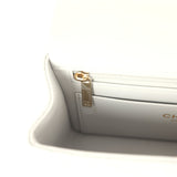 Chanel Mini Rectangular Flap Bag with Top Handle Light Grey Lambskin Light Gold Hardware