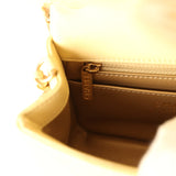 Pre-owned Chanel Mini Pearl Crush Square Flap Bag Yellow Lambskin Brushed Gold Hardware